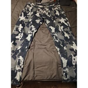 Camouflage Straight Denim Jeans 65% Cotton 35% Polyester Blue Gray Men…